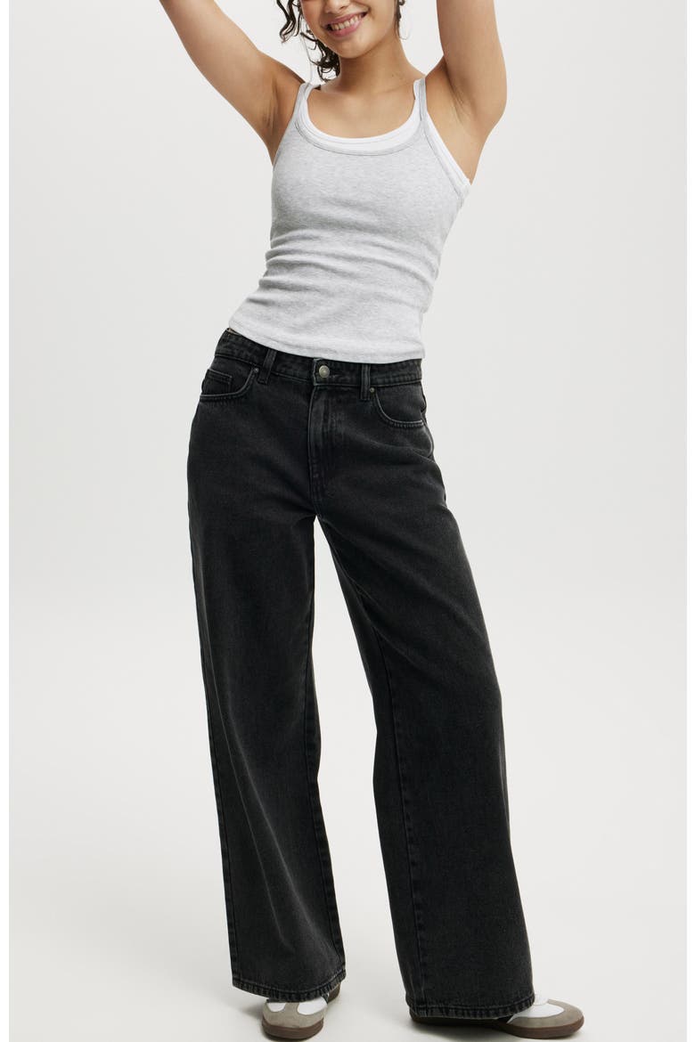 Women's Relaxed Wide Jean, Alternate, color, GRAPHITE BLACK