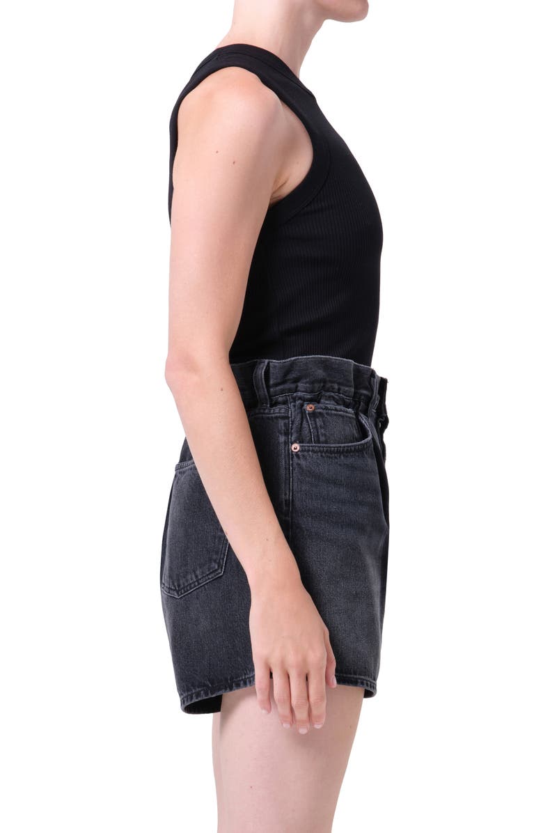 AGOLDE Leigh Rib Racerback Tank, Alternate, color, Black