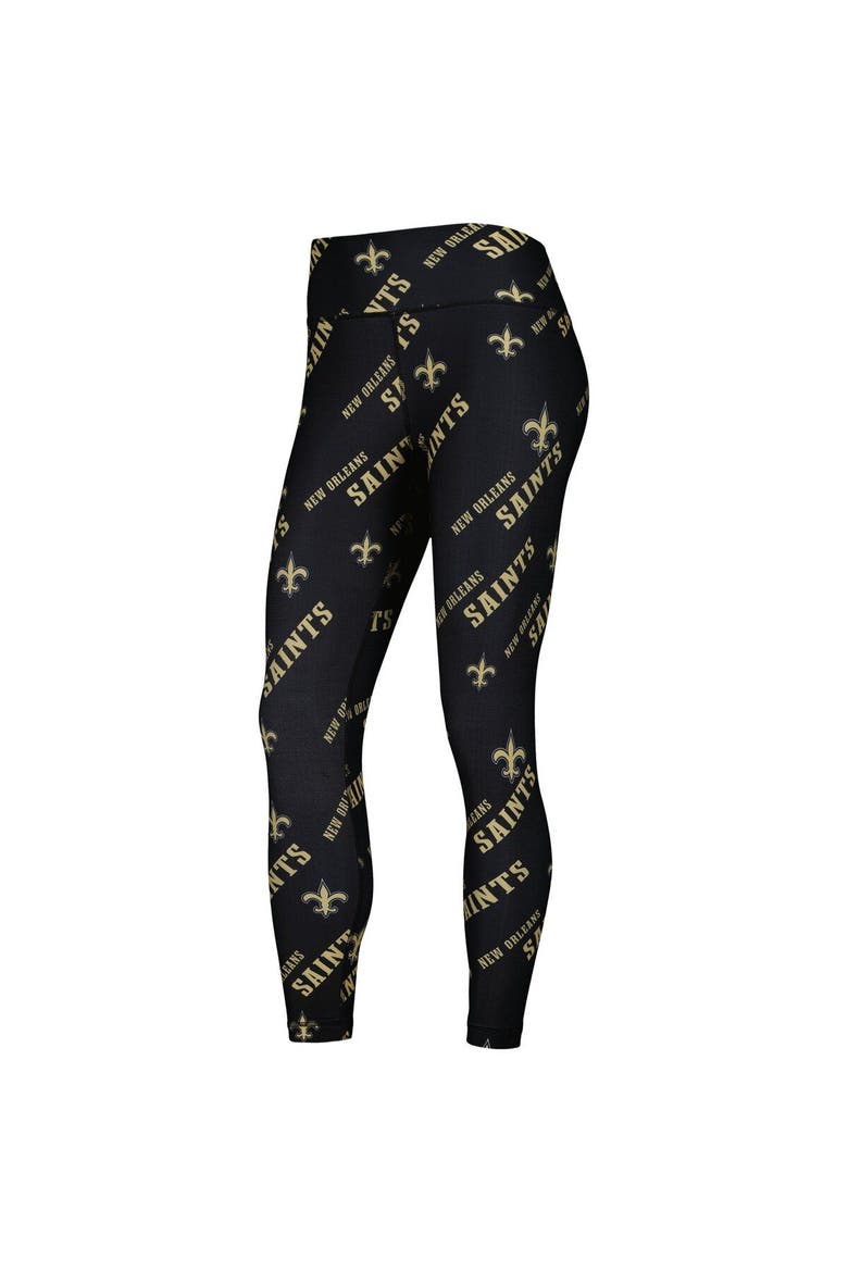 Women's Concepts Sport Black New Orleans Saints Breakthrough Allover Print Lounge Leggings, Alternate, color, Black