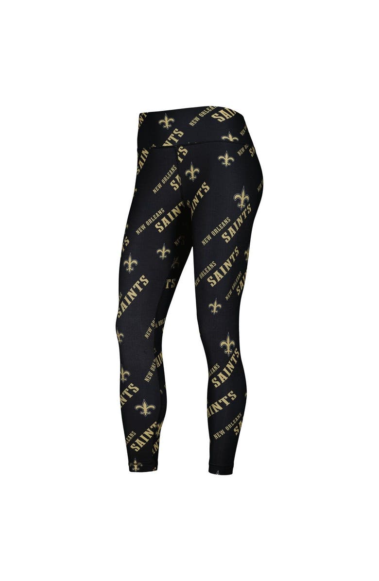 CONCEPTS SPORT Women's Concepts Sport Black New Orleans Saints Breakthrough Allover Print Lounge Leggings, Alternate, color, Black