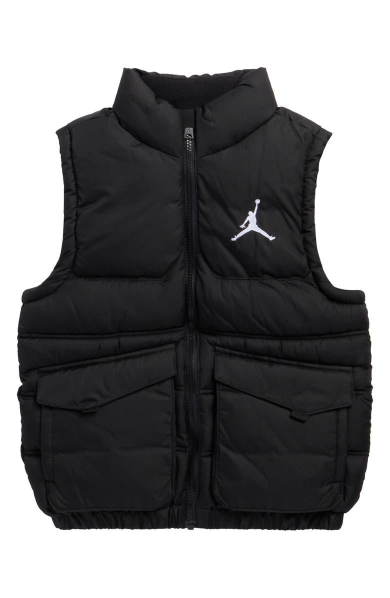 Jordan Kids' Cargo Pocket Puffer Vest, Main, color, Black