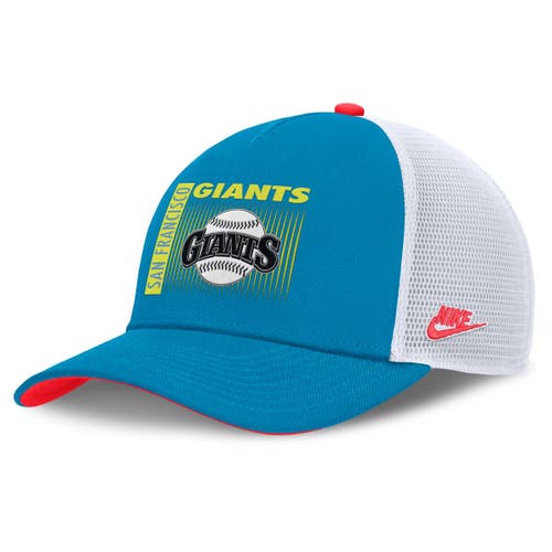 Nike Blue San Francisco Giants Neon 90s Rise Structured Performance Adjustable Trucker Hat In Blue