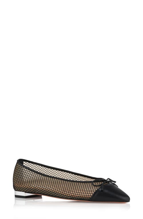 Aquazzura Gioia Cap Toe Ballet Flat In Black