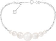 SPLENDID PEARLS Graduated Freshwater Pearl Chain Bracelet
