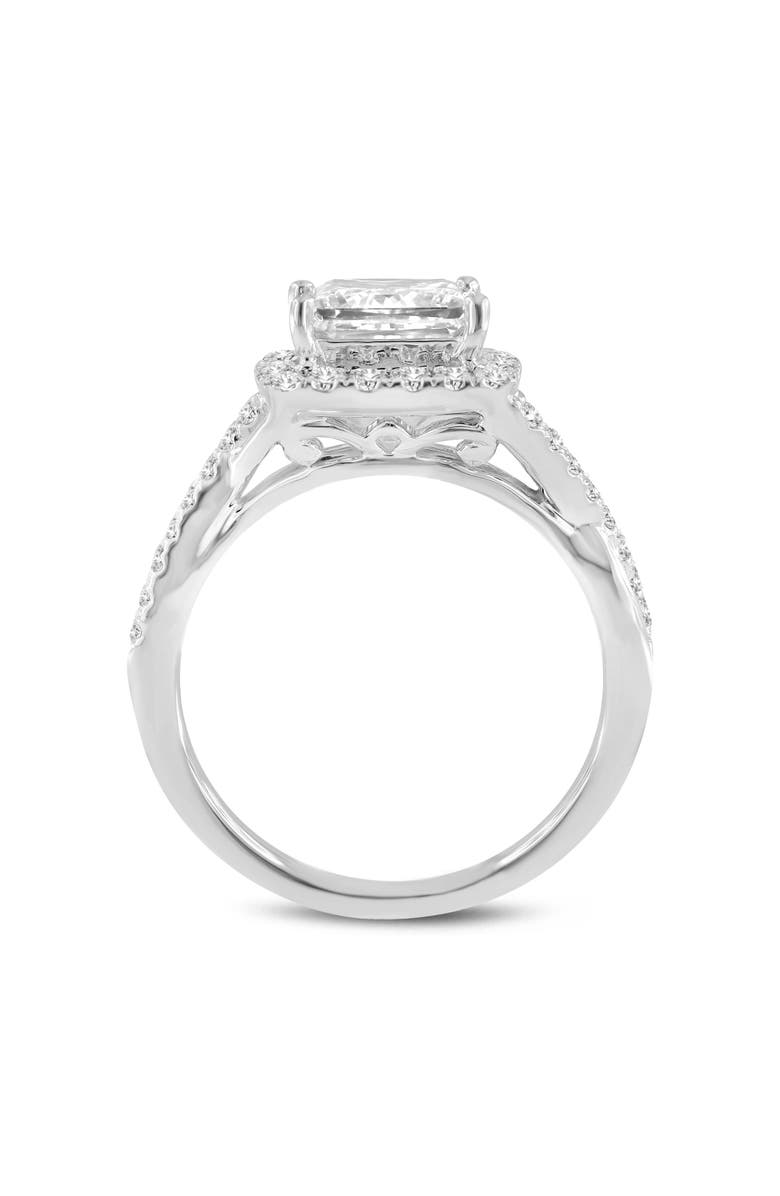 LuvMyJewelry Vesela 14K White Gold Princess Cut Lab Grown Diamond Halo Engagement Ring - 2.65 Ct, Alternate, color, 14K White Gold