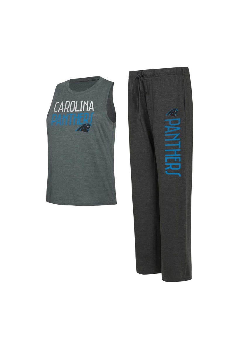 CONCEPTS SPORT Women's Concepts Sport Black/Charcoal Carolina Panthers Muscle Tank Top & Pants Lounge Set, Main, color, Black