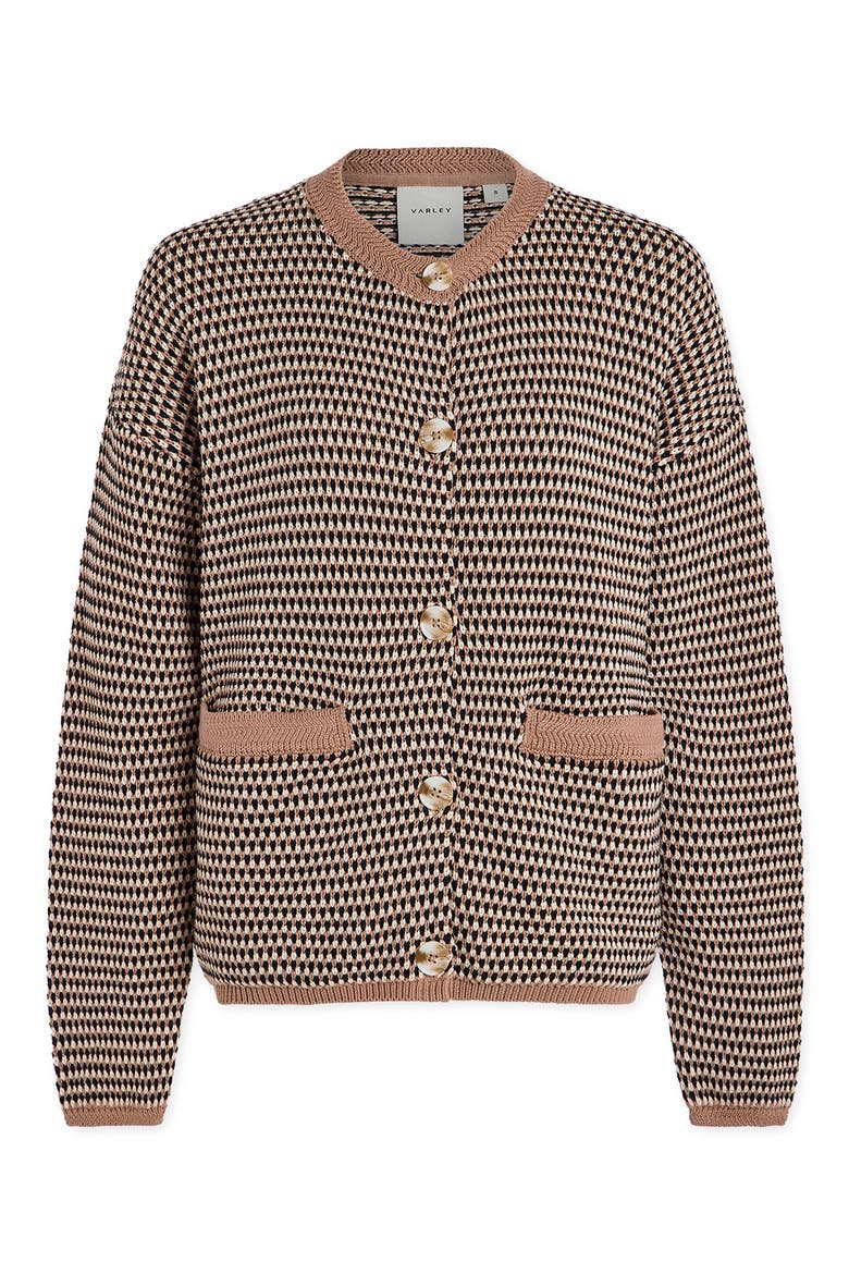 Tidewell Cotton Jacquard Cardigan, Alternate, color, WARM TAUPE