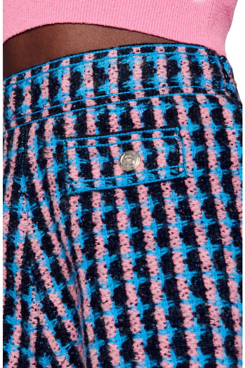Gilo High Waist Tweed Shorts, Alternate, color, NOIR / BLEU
