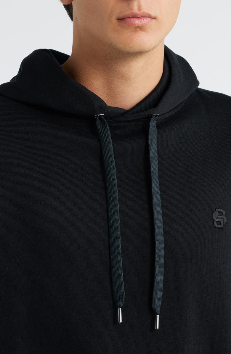 BOSS Stevens Cotton Pullover Hoodie, Alternate, color, Black