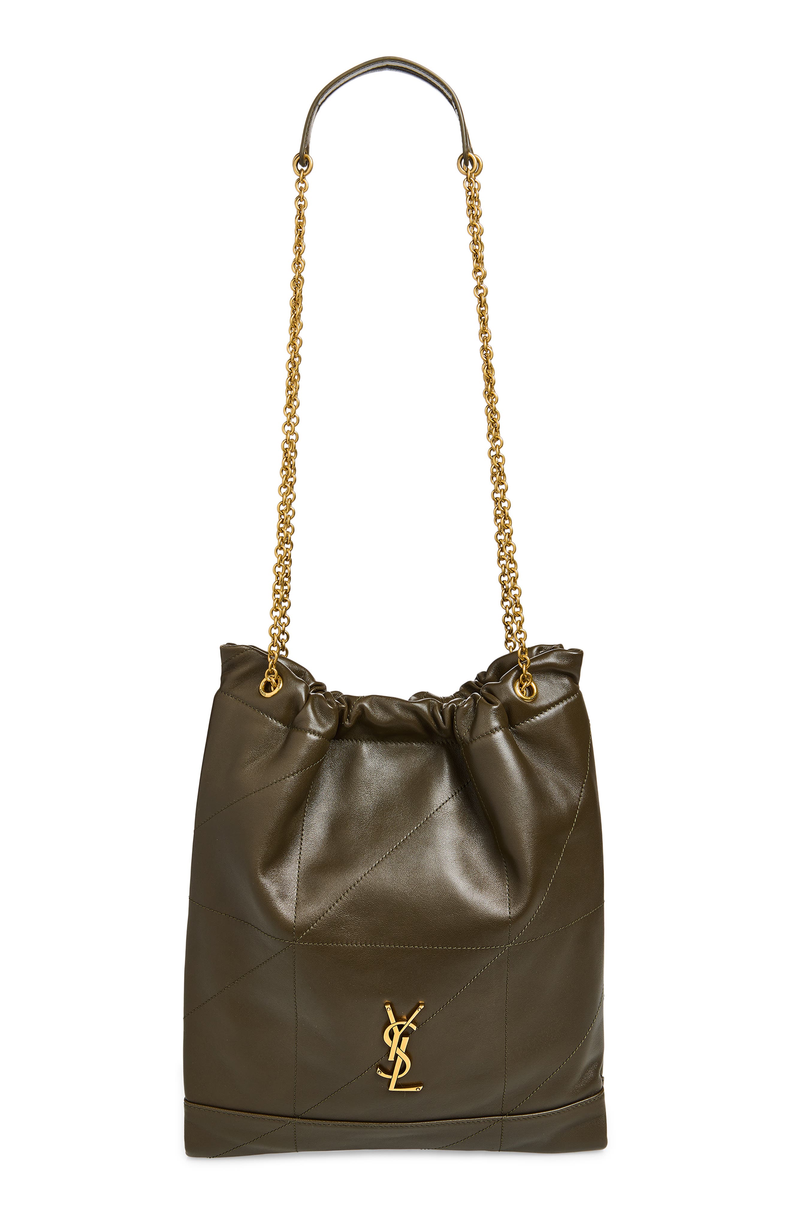 Saint Laurent Jamie 4.3 Patchwork Leather Shoulder Bag, Main, color, Light Musk