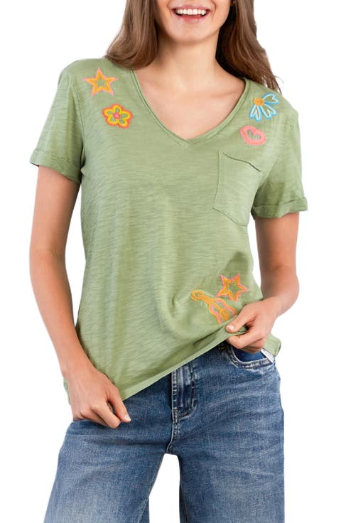 Paradise V-Neck Cotton T-Shirt
