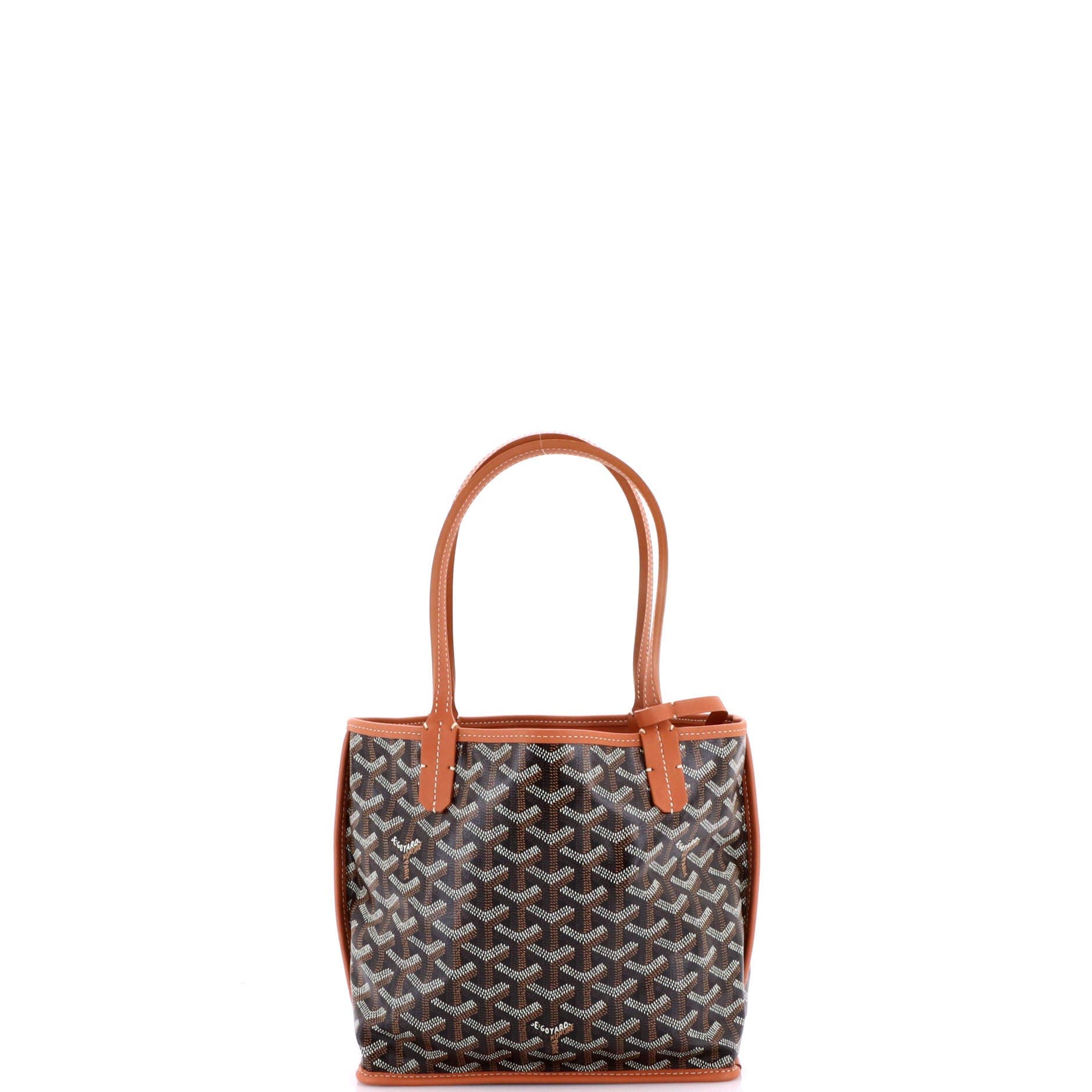Pre-Owned Goyard Anjou Reversible Tote Coated Canvas Mini, Alternate, color, Black