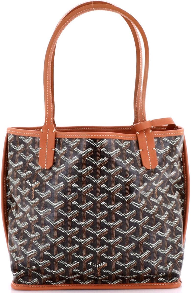 Pre-Owned Goyard Anjou Reversible Tote Coated Canvas Mini, Alternate, color, Black