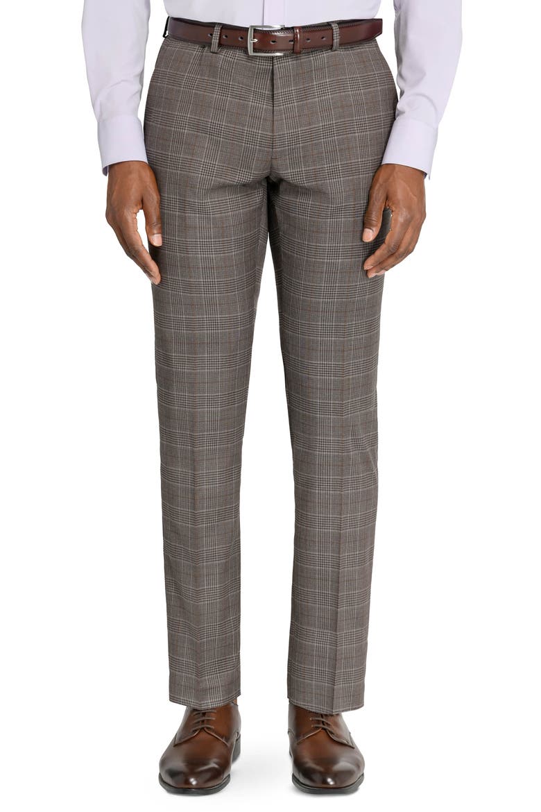Plaid Suit Separate Pants, Main, color, TAUPE
