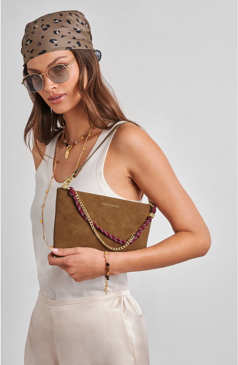 Katie Loxton Cord Small Shoulder Bag, Alternate, color, Caramel Suedette