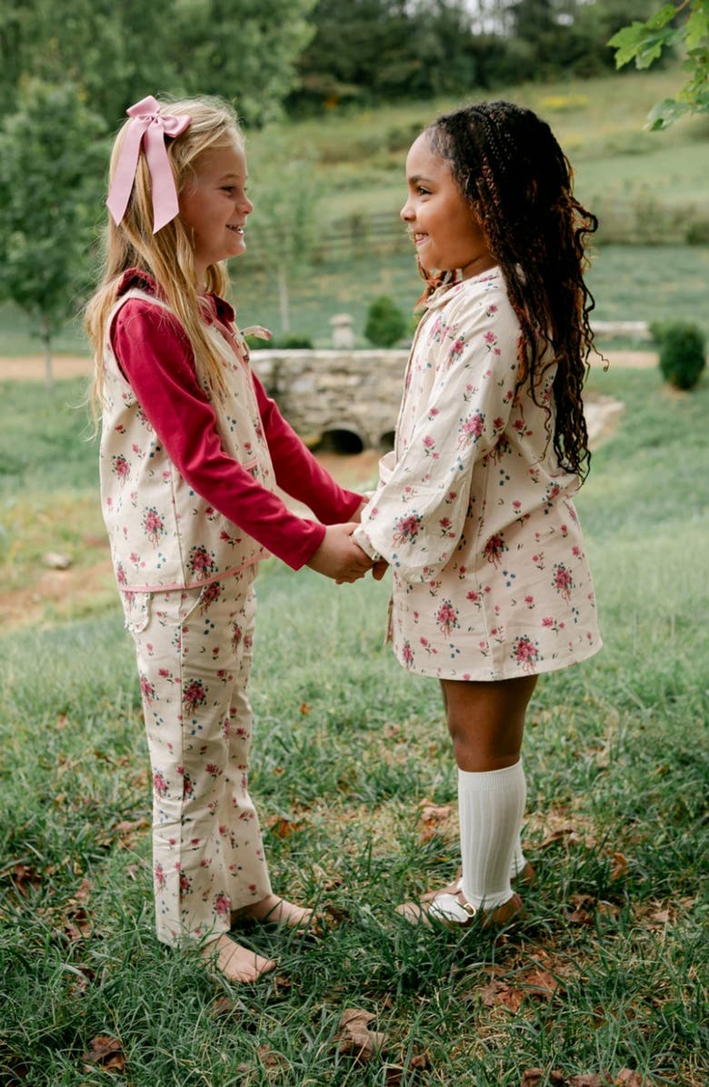 Little Paper Kids Goldie Gingham Dress, Alternate, color, Floral Bouquet