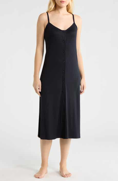 Rib Button Front Nightgown