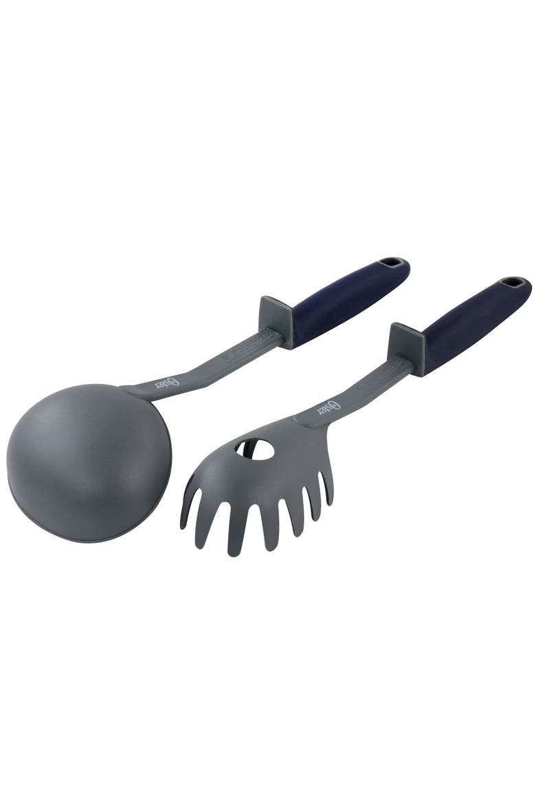Bluemarine 2 Piece Ladle and Pasta Server Utensil Set, Alternate, color, Navy