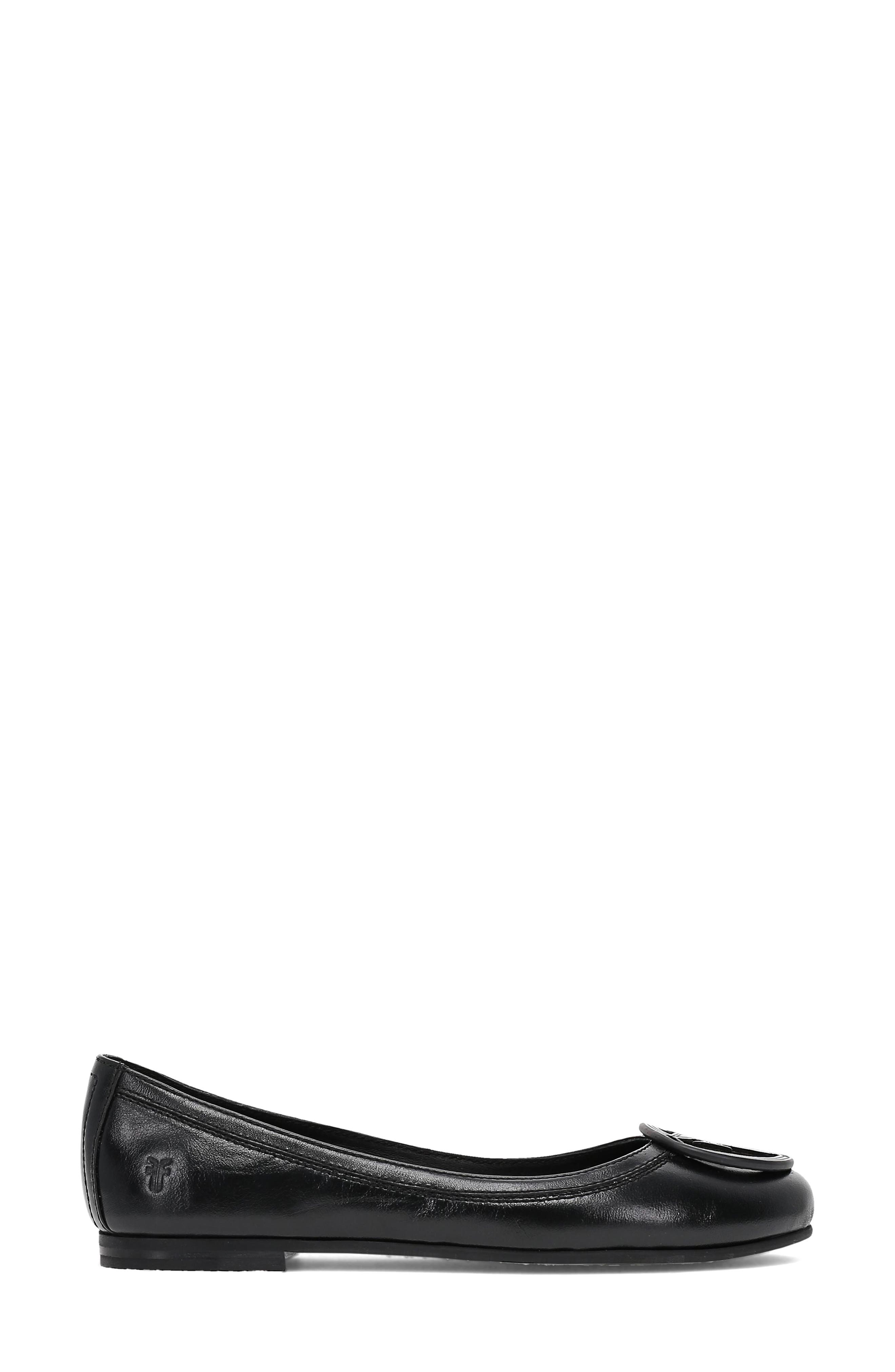 Frye Carson Logo Ballet Flat, Alternate, color, Black