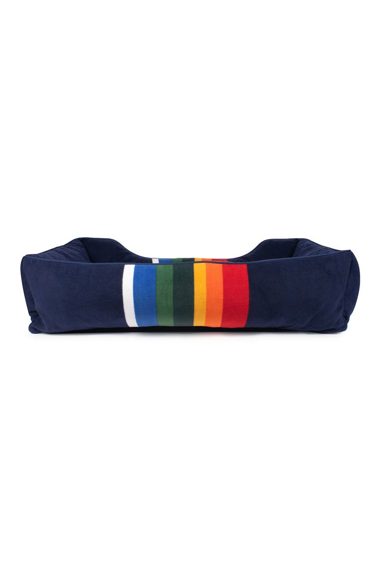 Fleece Kuddler Dog Bed, Alternate, color, CABIN STRIPE SHALE
