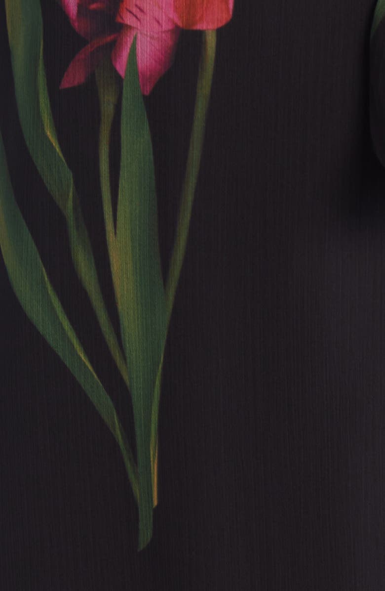 Ted Baker London Fasnia Floral Wrap Minidress, Alternate, color, Black