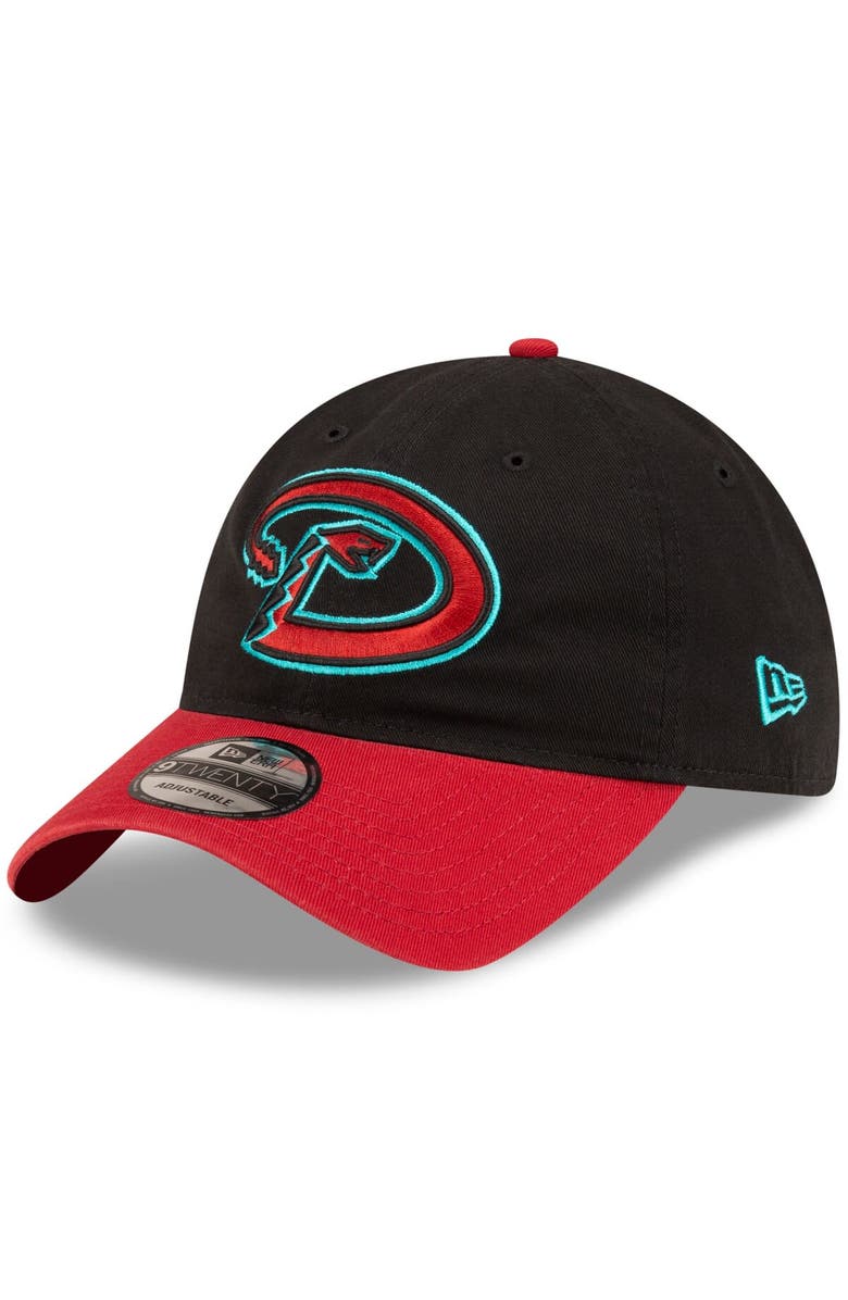 New Era Men's New Era Black/Red Arizona Diamondbacks Road Replica Core Classic 9TWENTY Adjustable Hat, Main, color, Black