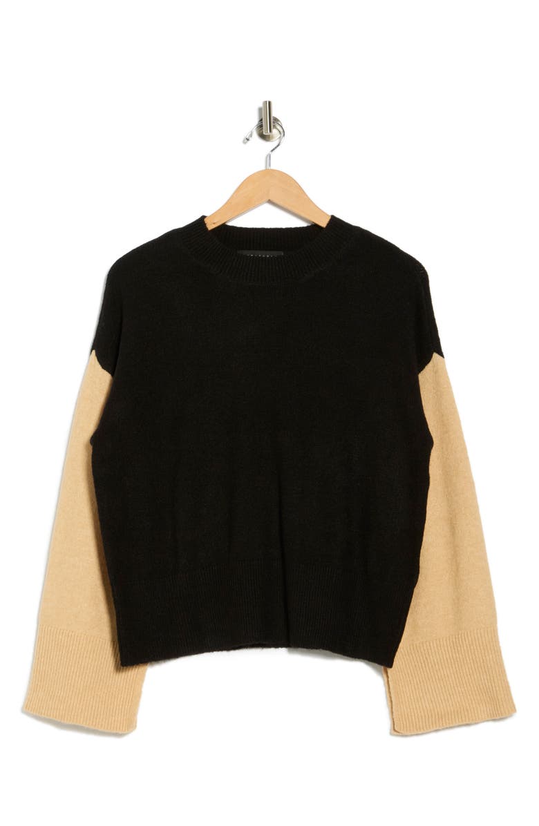 Sanctuary Throw Me On Colorblock Sweater, Alternate, color, Black/ Mocha