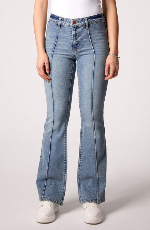 Maya Mid Rise Seamed Bootcut Jeans