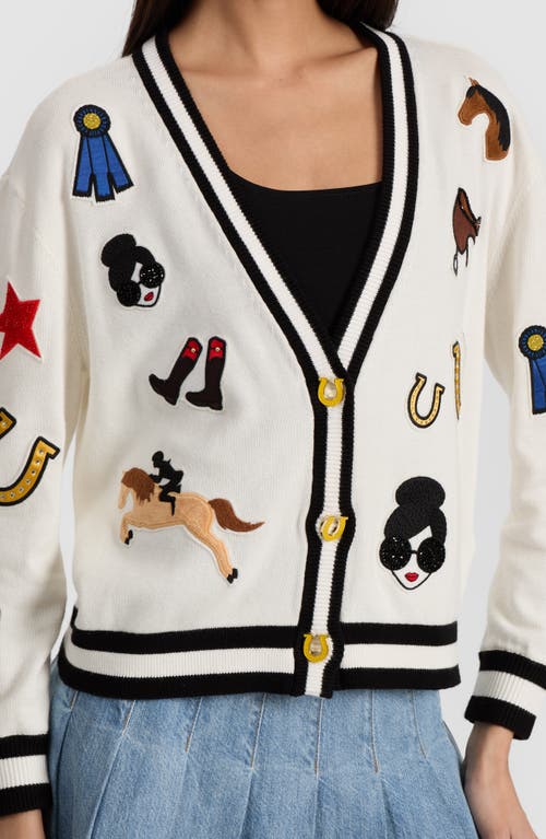Alice And Olivia Cotton Embroidered Bradley Cardigan In Multi
