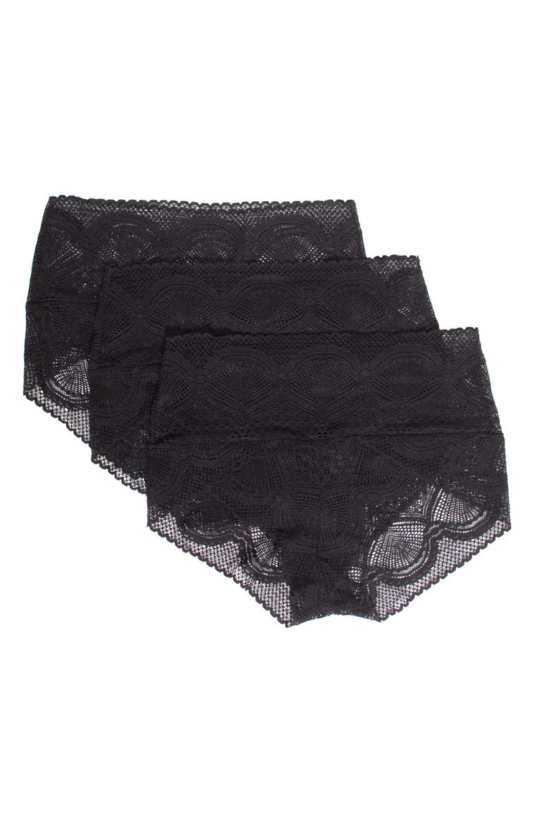 Felina Mock Wrap 3-Pack Lace Briefs, Main, color, 
