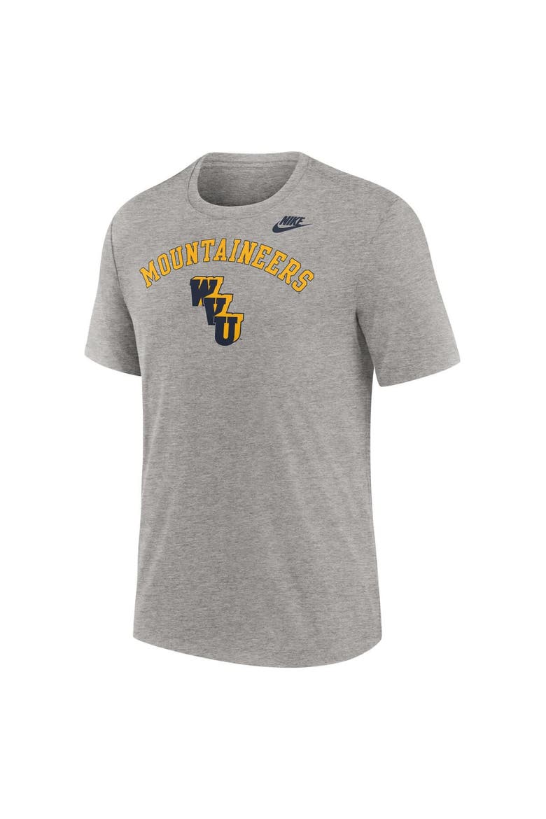 Men's Nike Heather Gray West Virginia Mountaineers Legacy Arch Tri-Blend T-Shirt, Alternate, color, Heather Gray