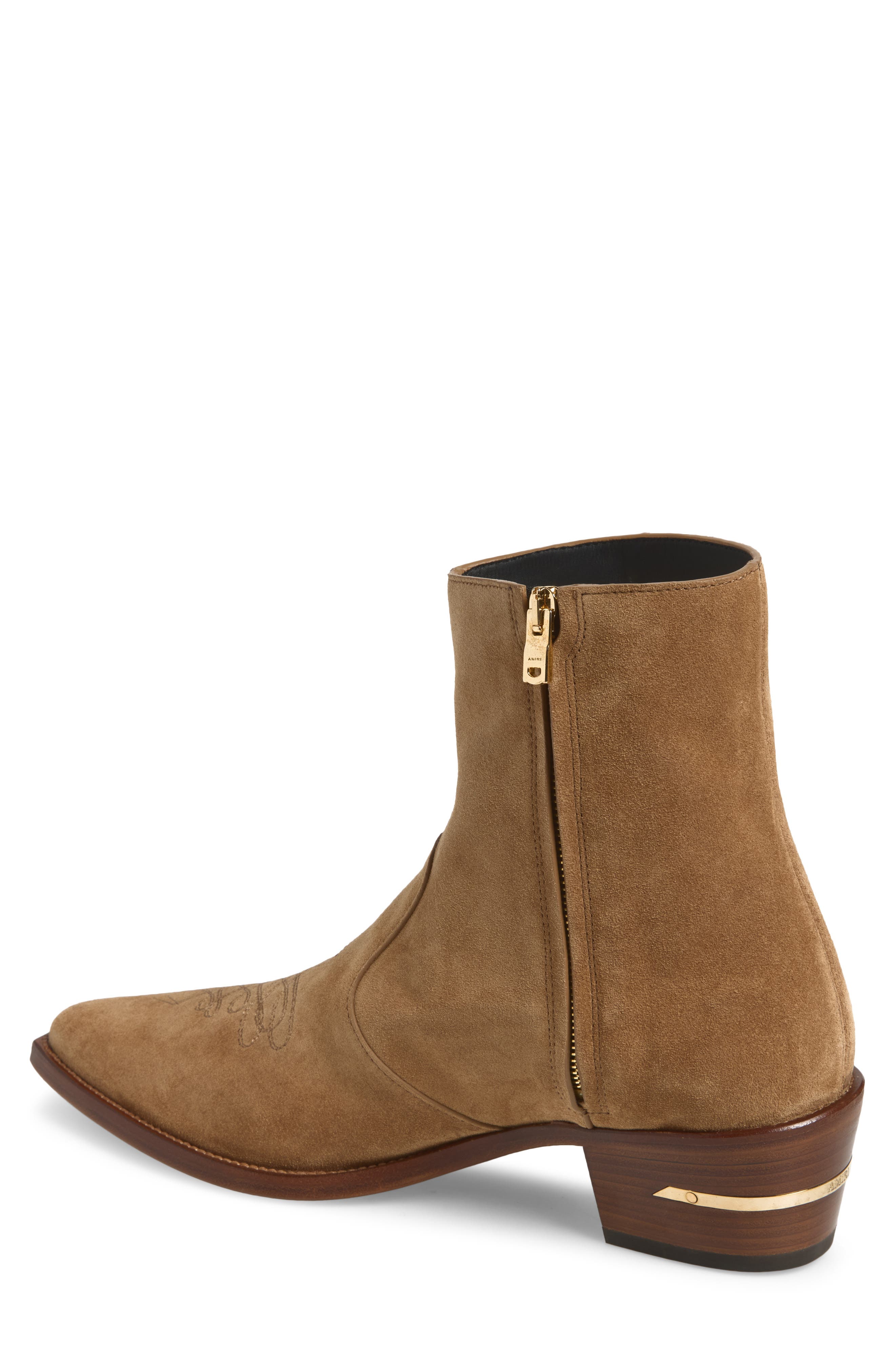 Ryder Pointed Toe Suede Western Boot, Alternate, color, COGNAC