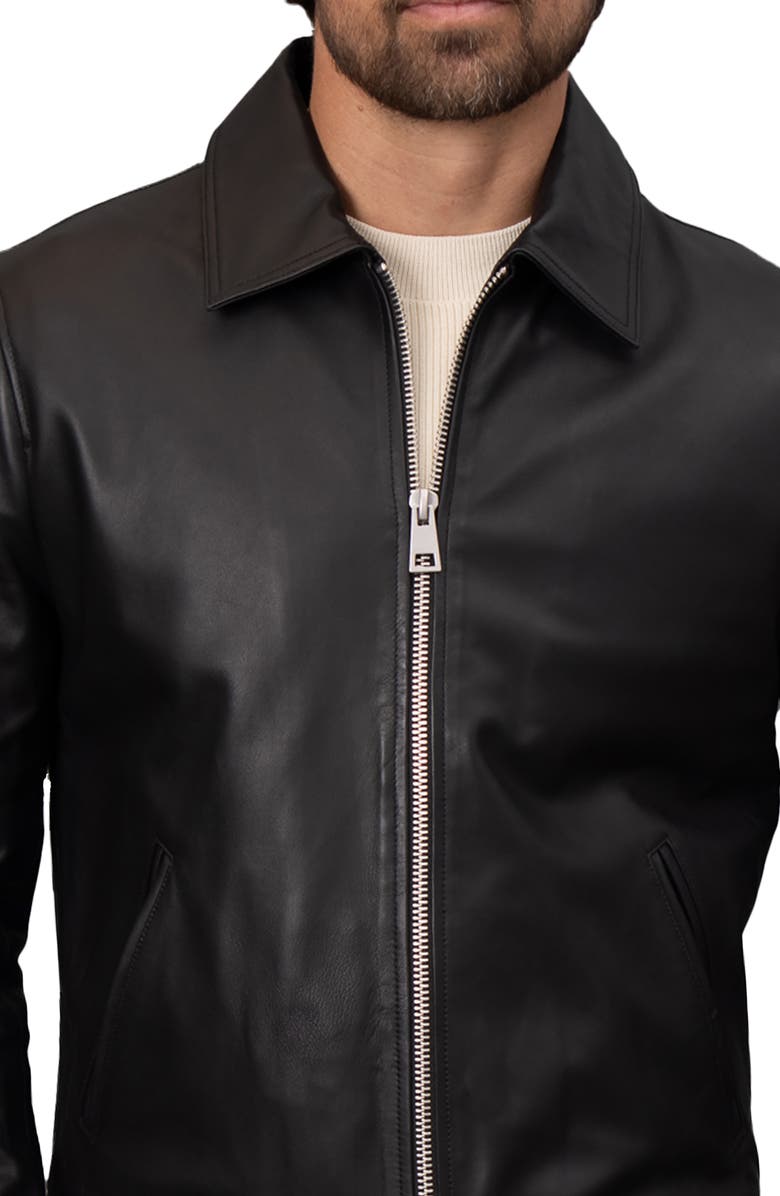 Bagatelle Nappa Leather Zip Jacket, Alternate, color, Black