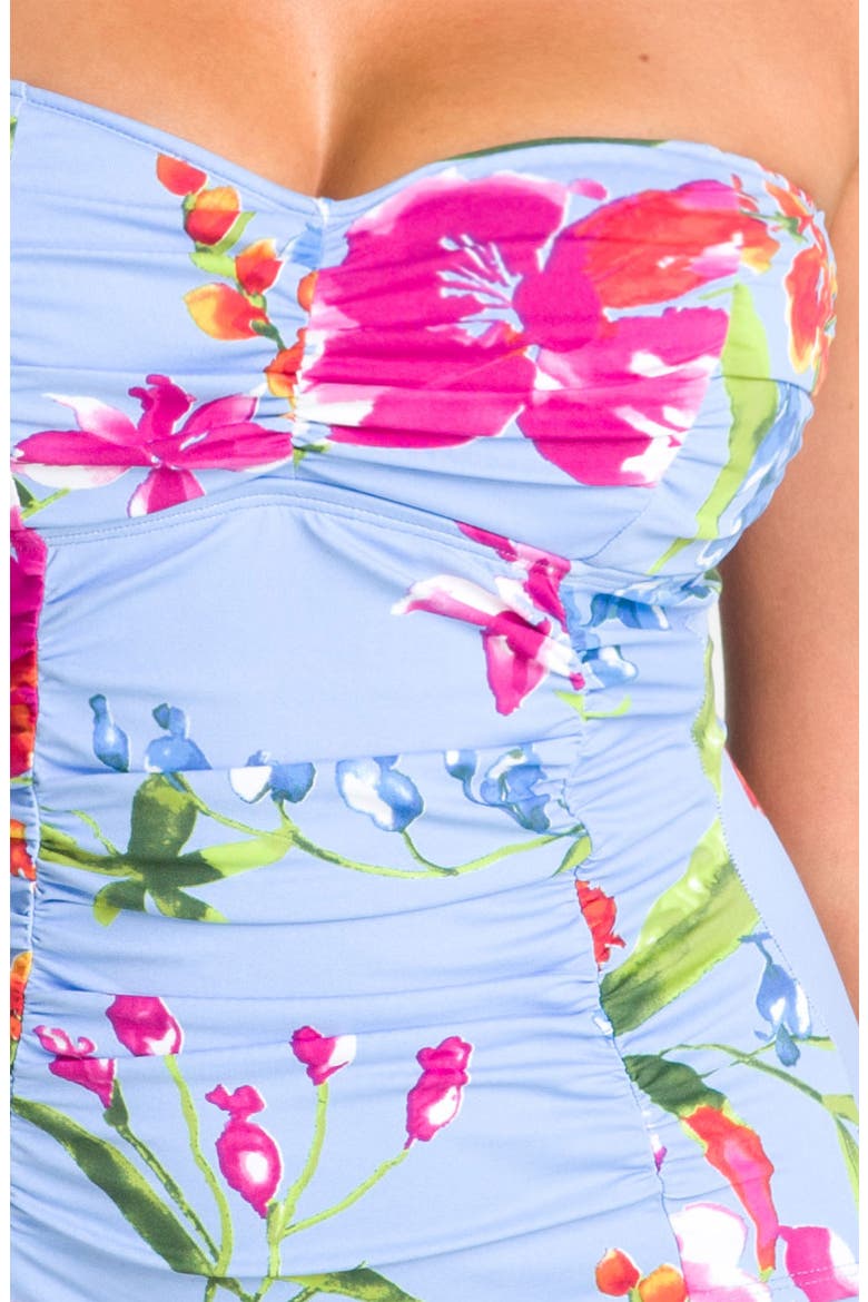 'Fiori di Mare' One Piece Bandeau Swimsuit, Alternate, color, BRIGHT MARINA MULTI