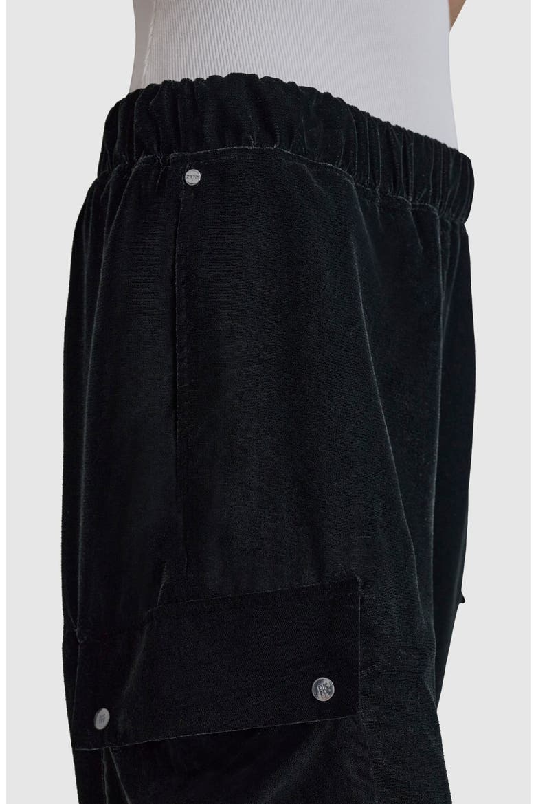 Velvet Cargo Pants, Alternate, color, BLACK
