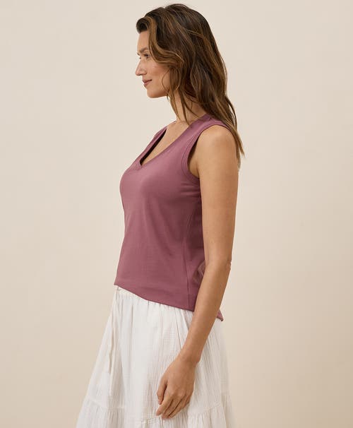 Pact Organic Cotton Softspun V-neck Tank In Mauve