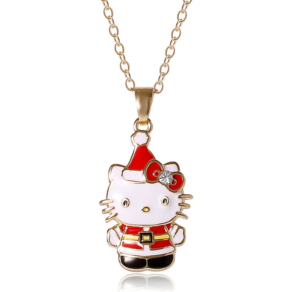 Hello Kitty Christmas Santa Pendant Necklace In Gold