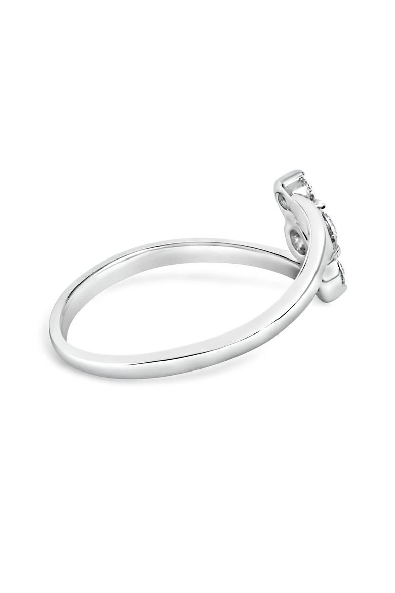 10K Gold 1/4 Cttw Lab Grown Diamond Vertical Three Stone Ring, Alternate, color, White