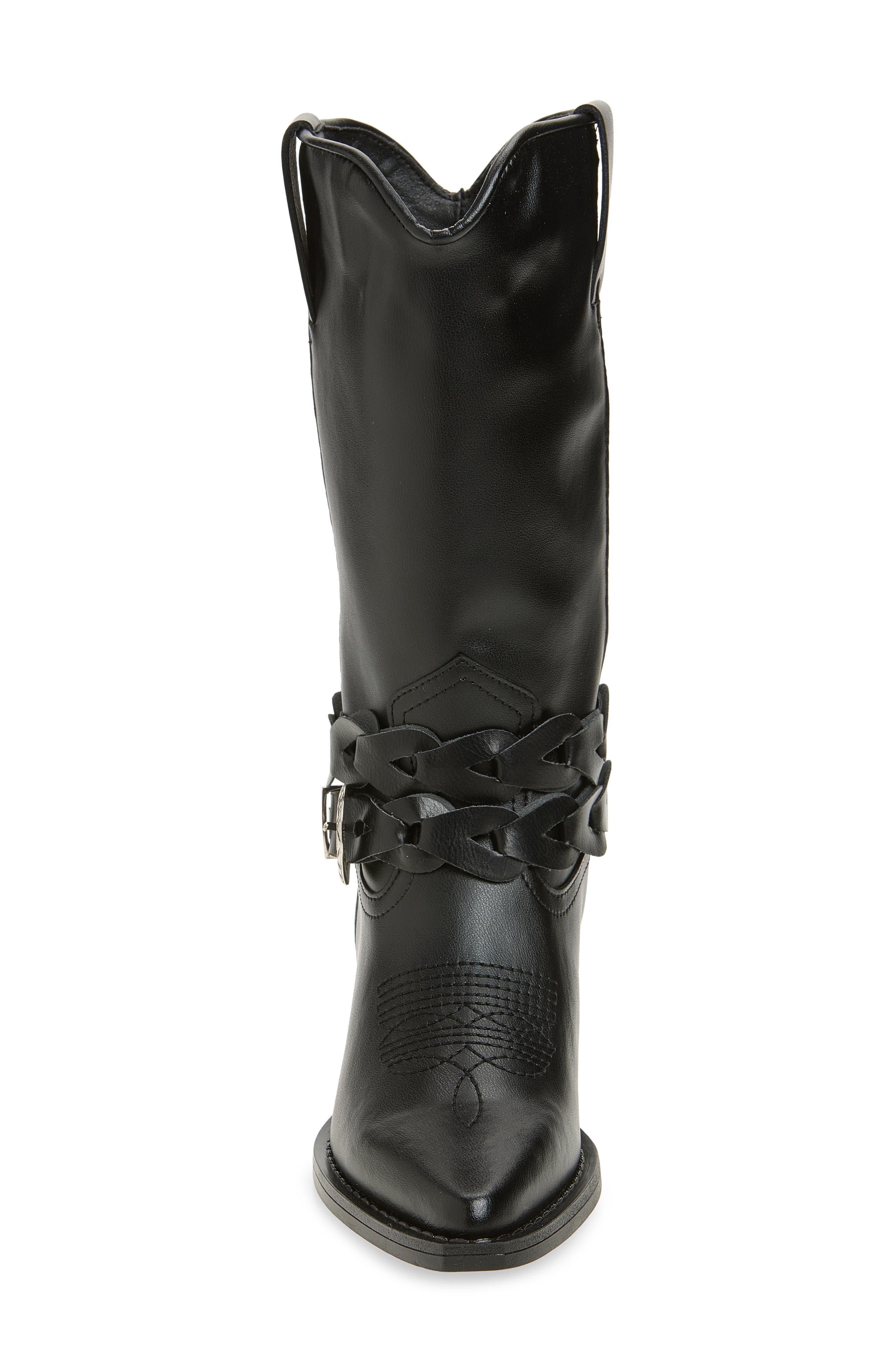 Steve Madden Ames Western Boot, Alternate, color, Black Leather