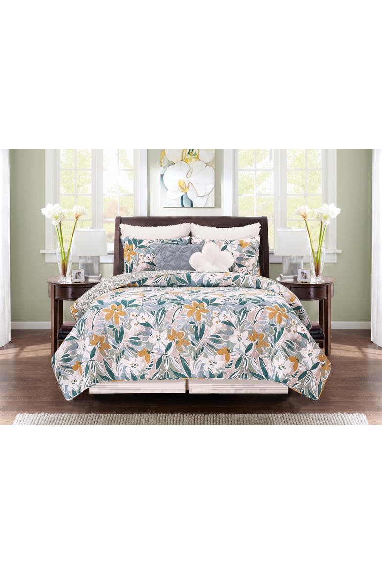 Blue Joelle Bedding Quilt Collection Sets, Alternate, color, Blue