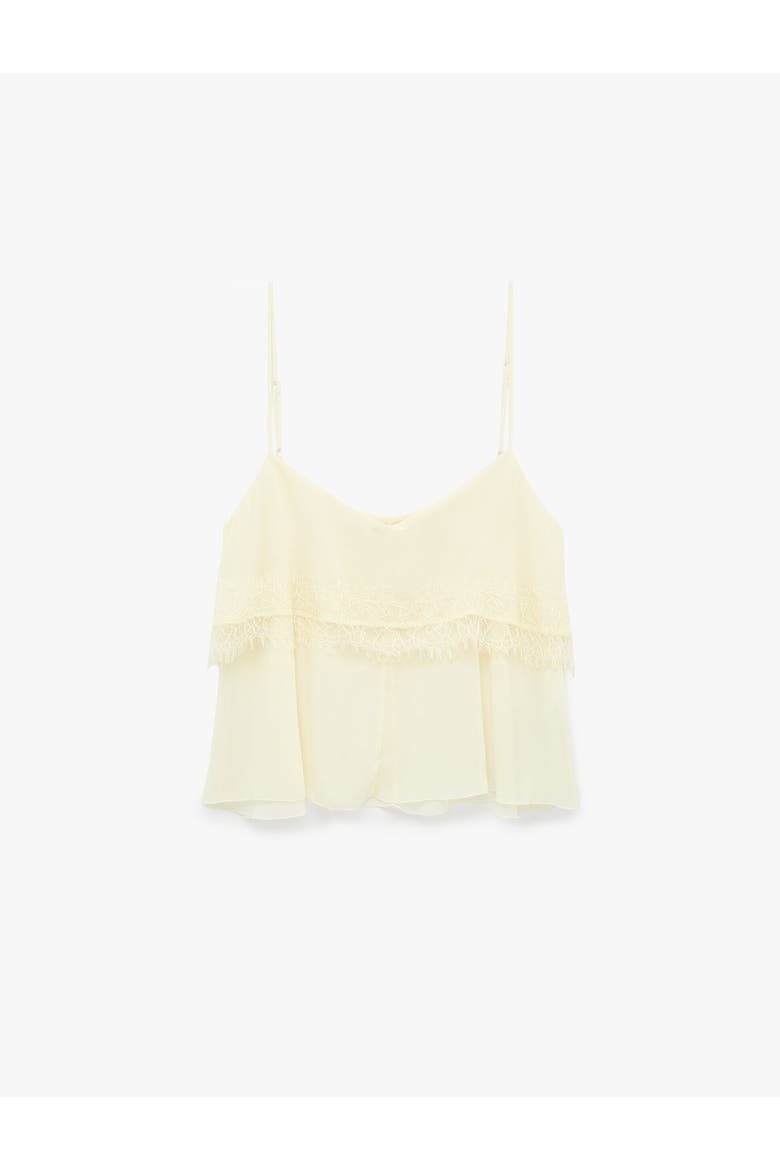 Lace Detail Layered Chiffon Camisole, Alternate, color, YELLOW