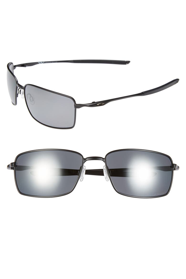 60mm Polarized Sunglasses, Main, color, MATTE BLACK
