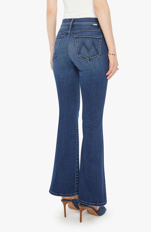 Mother Flared Denim Jeans With Frayed Stitching In Blue