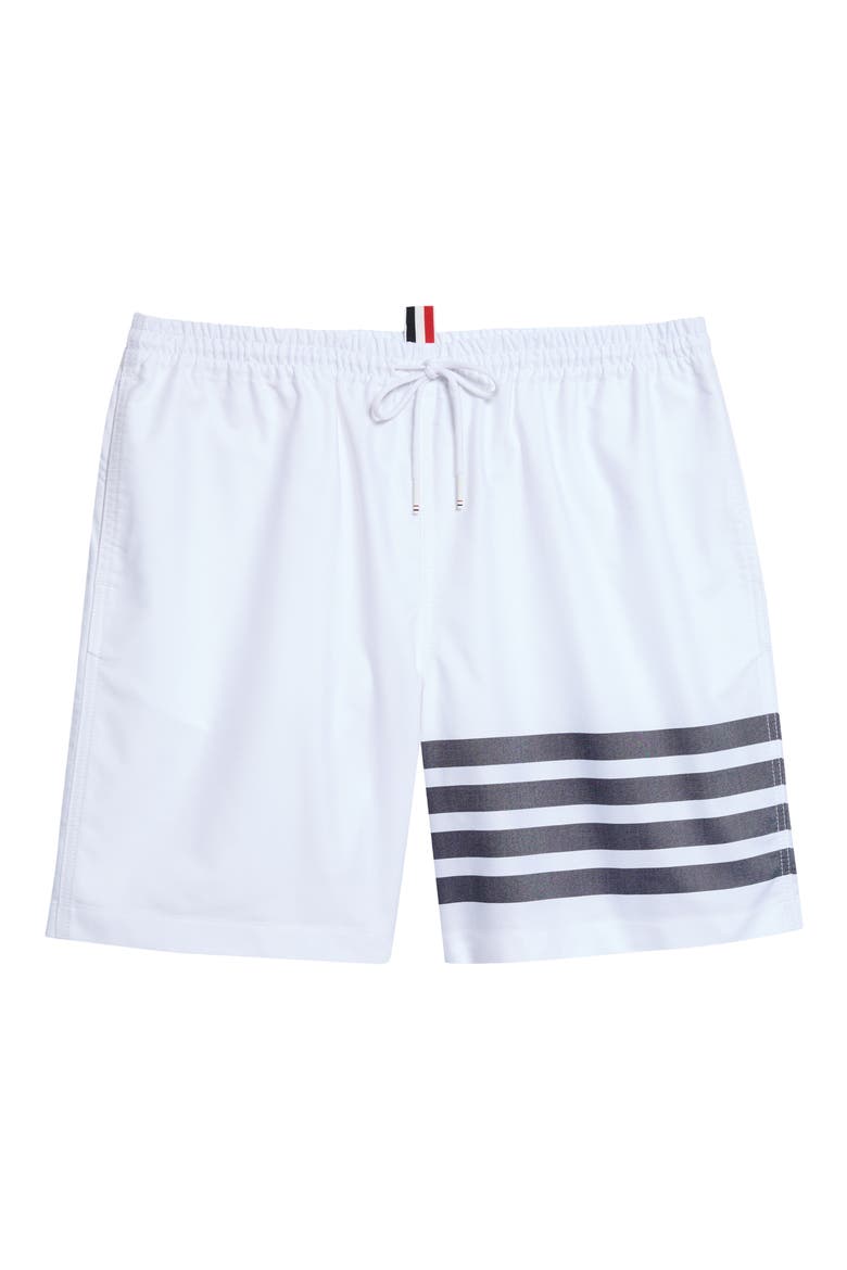 4-Bar Rugby Shorts, Alternate, color, WHITE / NAVY