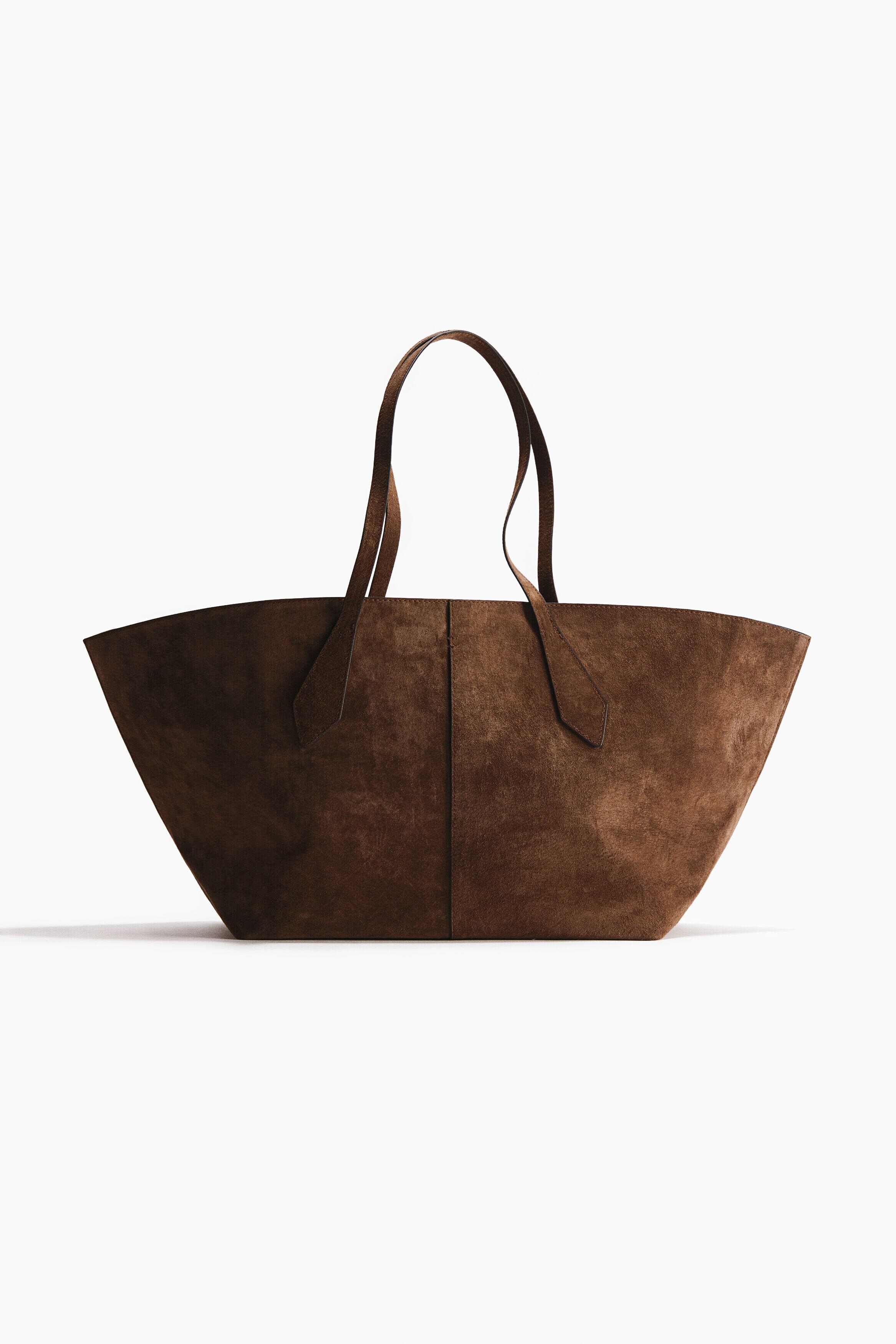 Suede Shopper, Alternate, color, Brown
