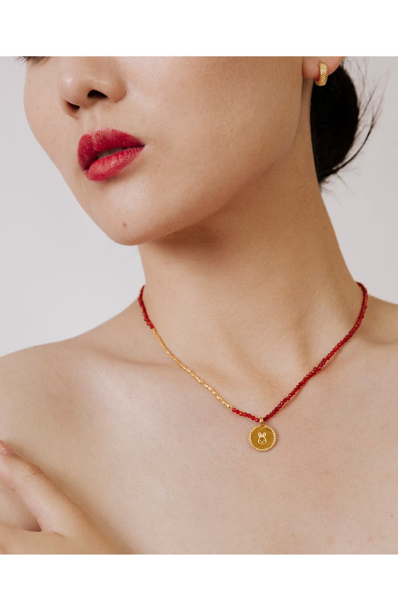 Monica Vinader Mini Nugget Stone Beaded Necklace, Alternate, color,