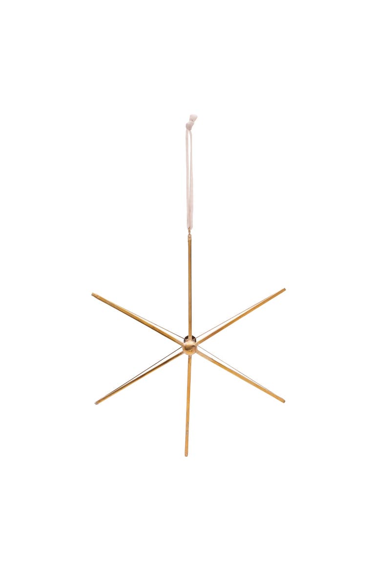 Star Glass Brass Pieced Christmas Tree Ornament, Alternate, color, White