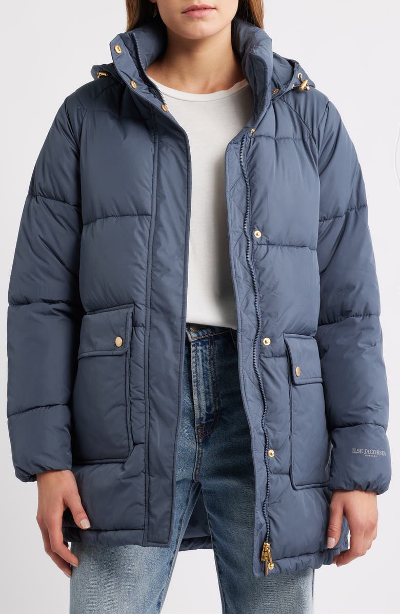 Ilse Jacobsen Peppy Waterproof Puffer Coat, Alternate, color, Ombre Blue