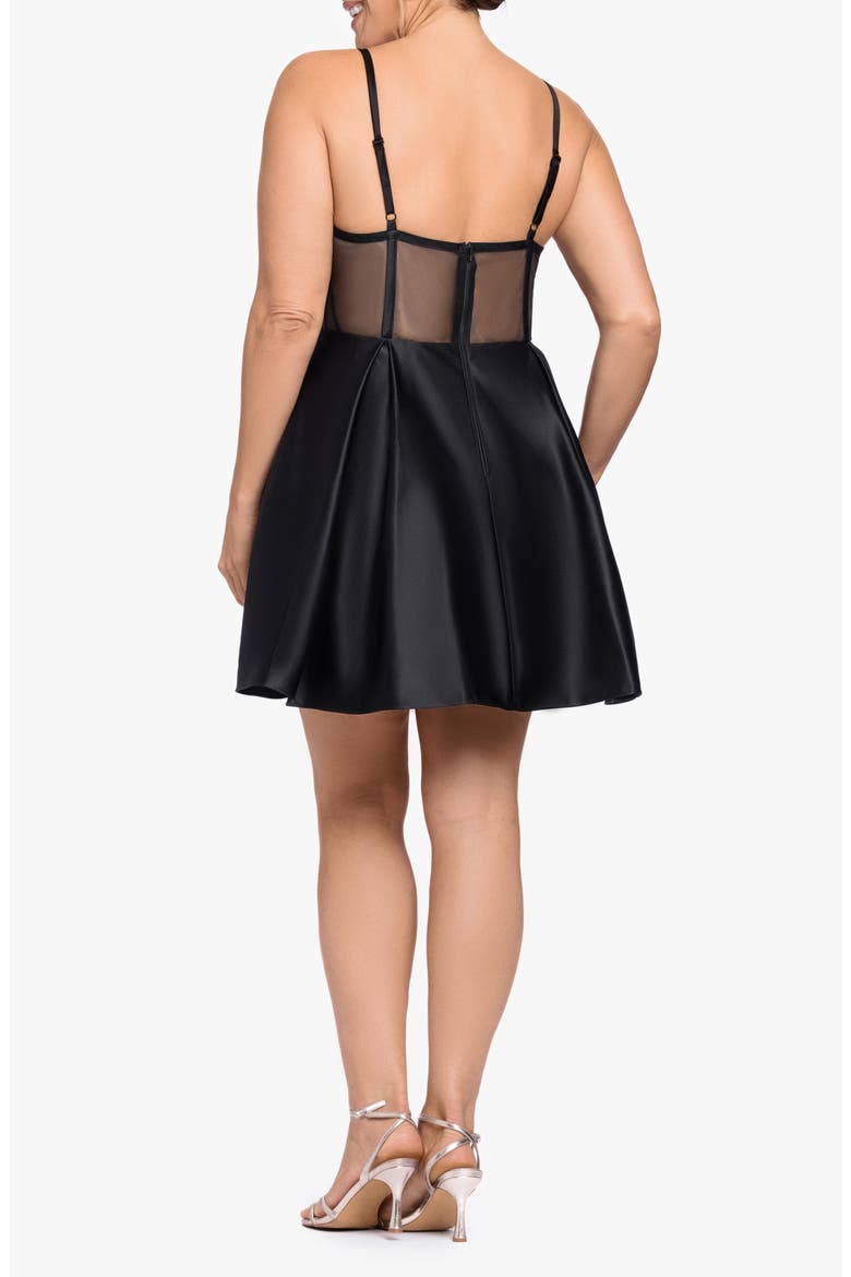 Lace Bodice Party Dress, Alternate, color, BLACK