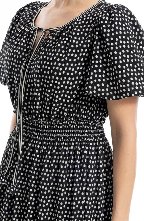 MAX STUDIO MAX STUDIO BUBBLE SLEEVE TIERED MAXI DRESS